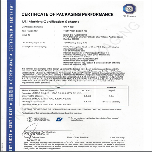 IIp/UN certified DG packaging