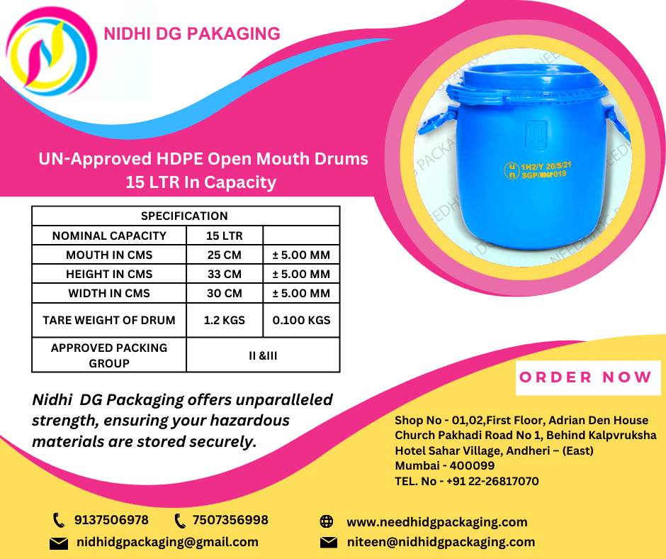 15 LTR Open Mouth Drum