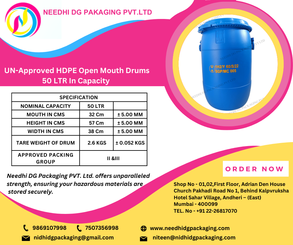 50 LTR Open Mouth Drum