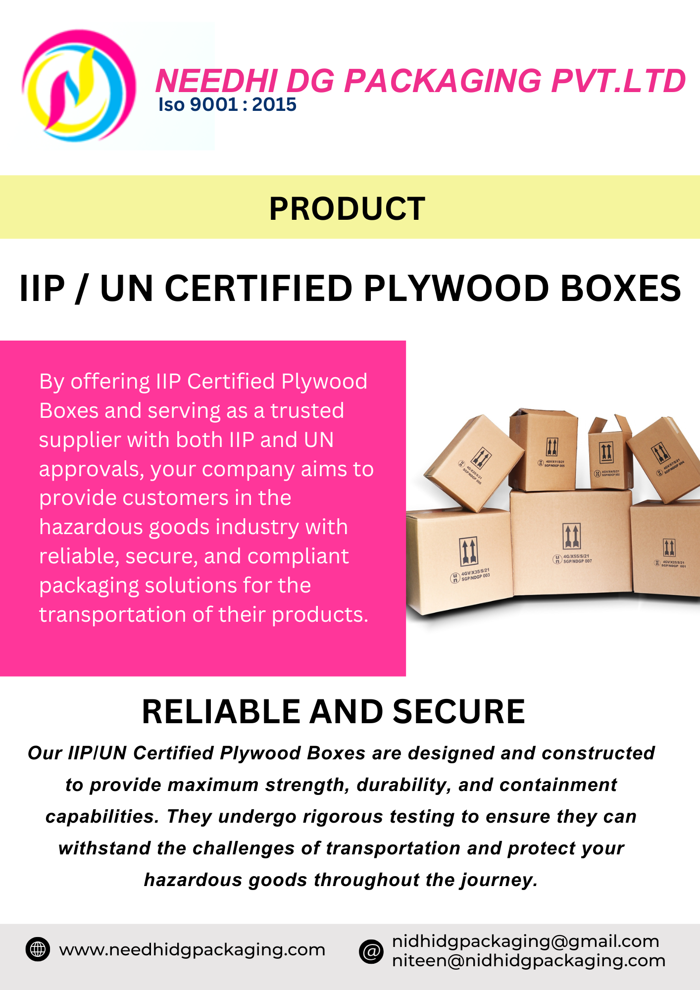 IIP/UN Certified Plywood Box