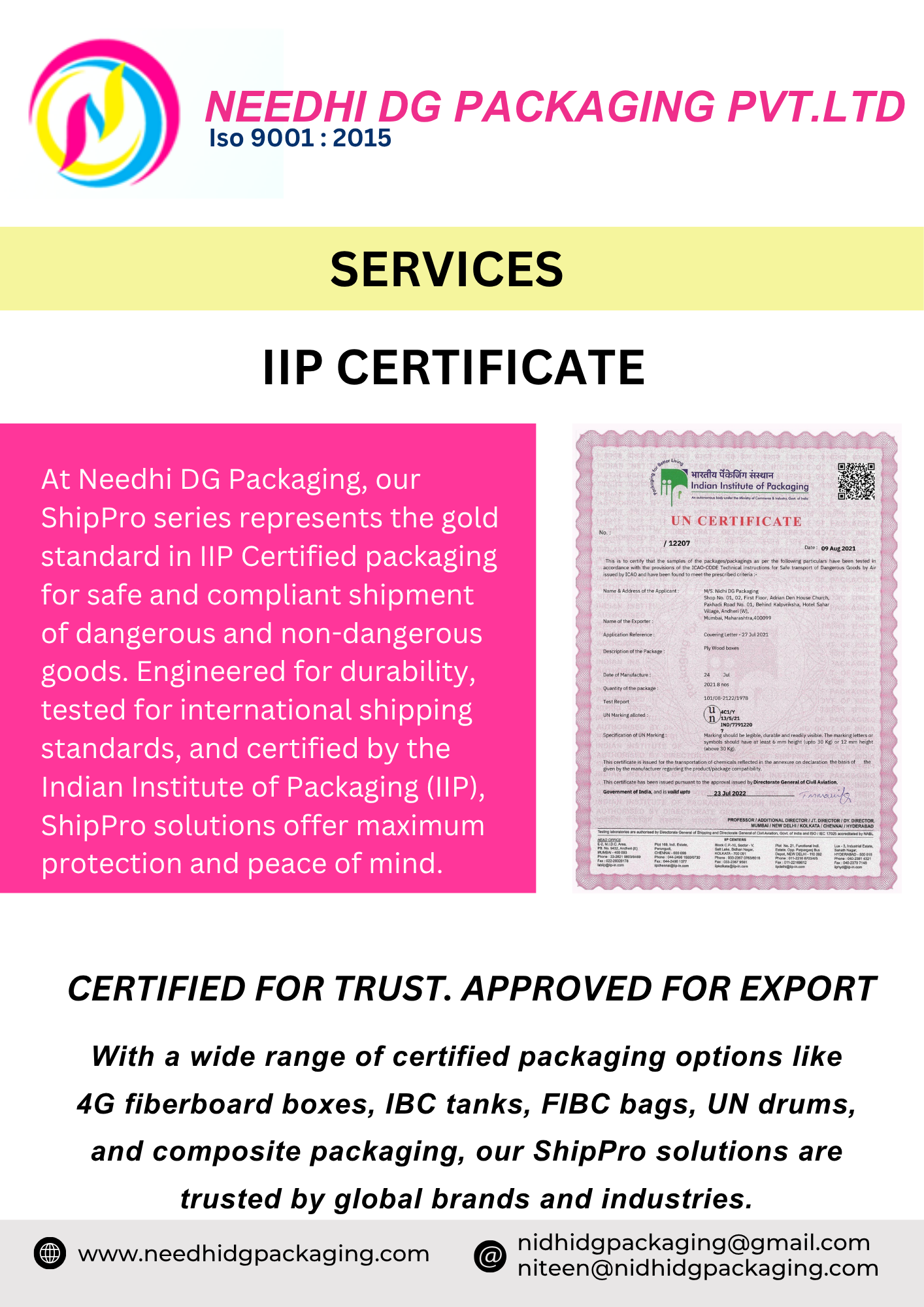 IIP CERTIFICATES SERVICES 